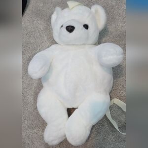 Plush White Teddy Backpack for Kids - Soft Cuddly Bear